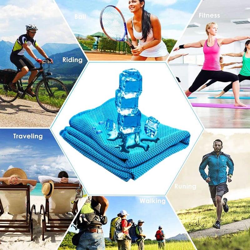 YQXCC 4 Pack Cooling Towels | 40""x12"" | Ice Cool for Neck | Microfiber Soft Breathable Chilly | for Yoga  Golf  Gym  Camping  Running  Workout & More Activities - Image 5